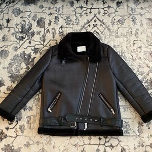Black aviator coat